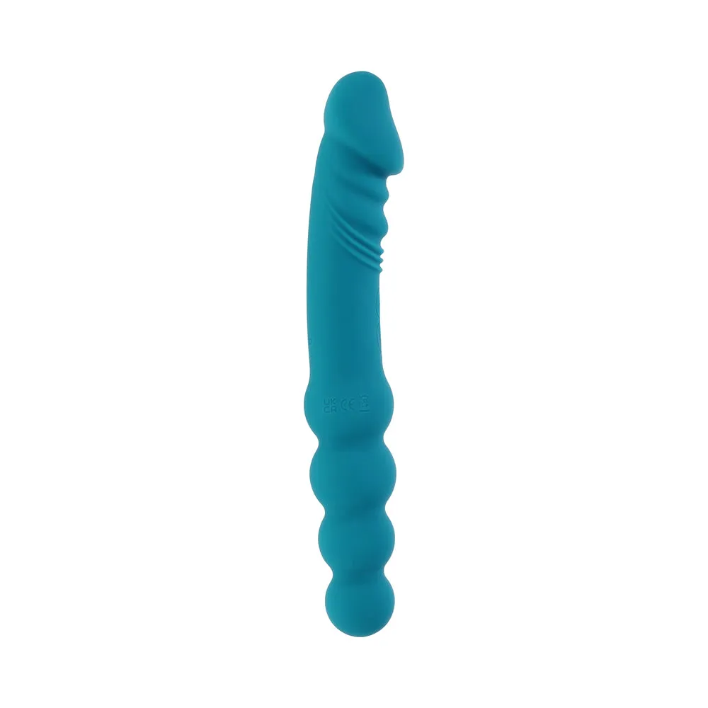 Evolved Flip Flop Rechargeable Silicone Dual-Ended Vibrator Teal