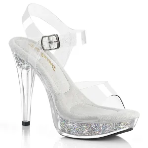 Fabulicious Cocktail-508RSI-Clear/Clear-Silver-Size 10-Clearance