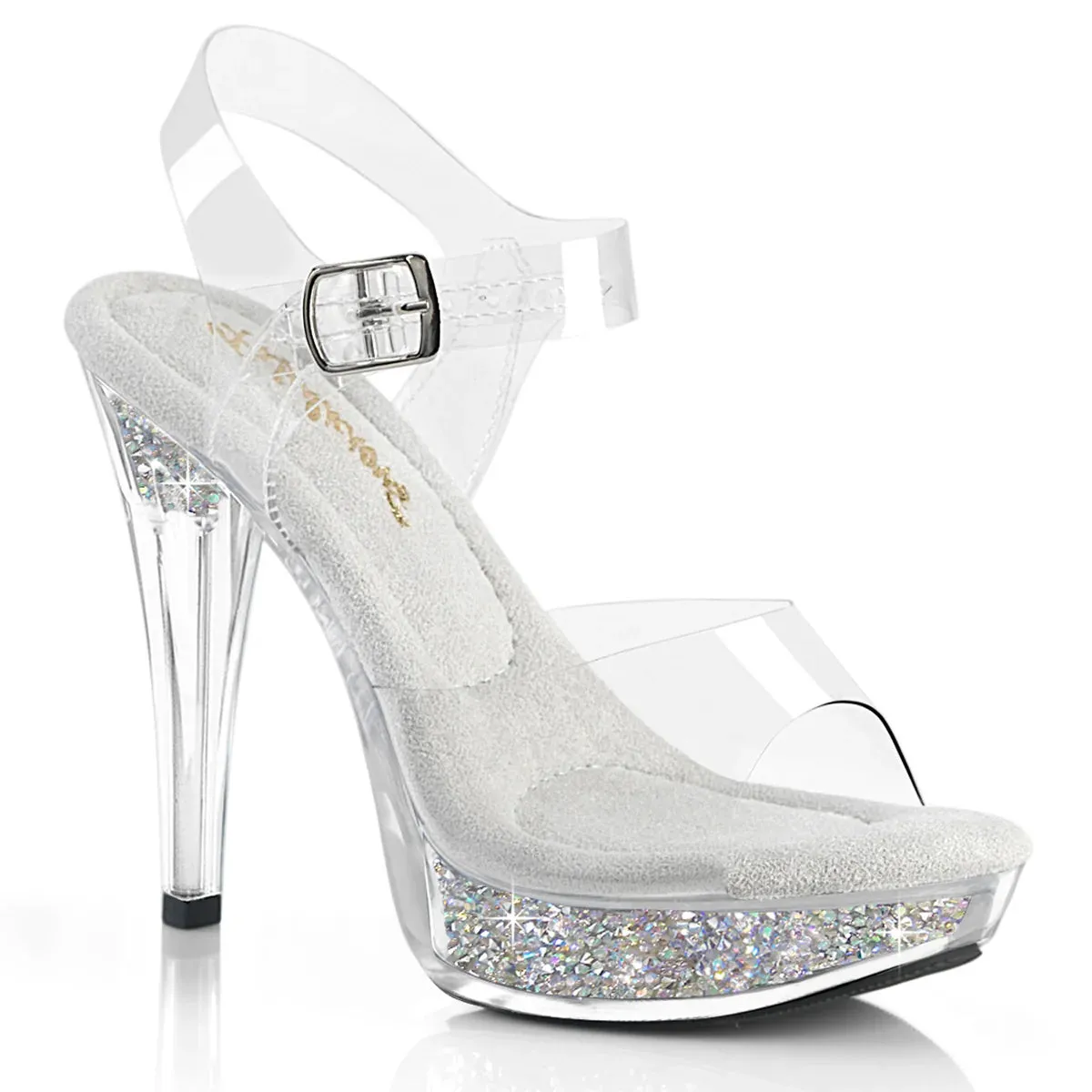 Fabulicious Cocktail-508RSI-Clear/Clear-Silver-Size 10-Clearance