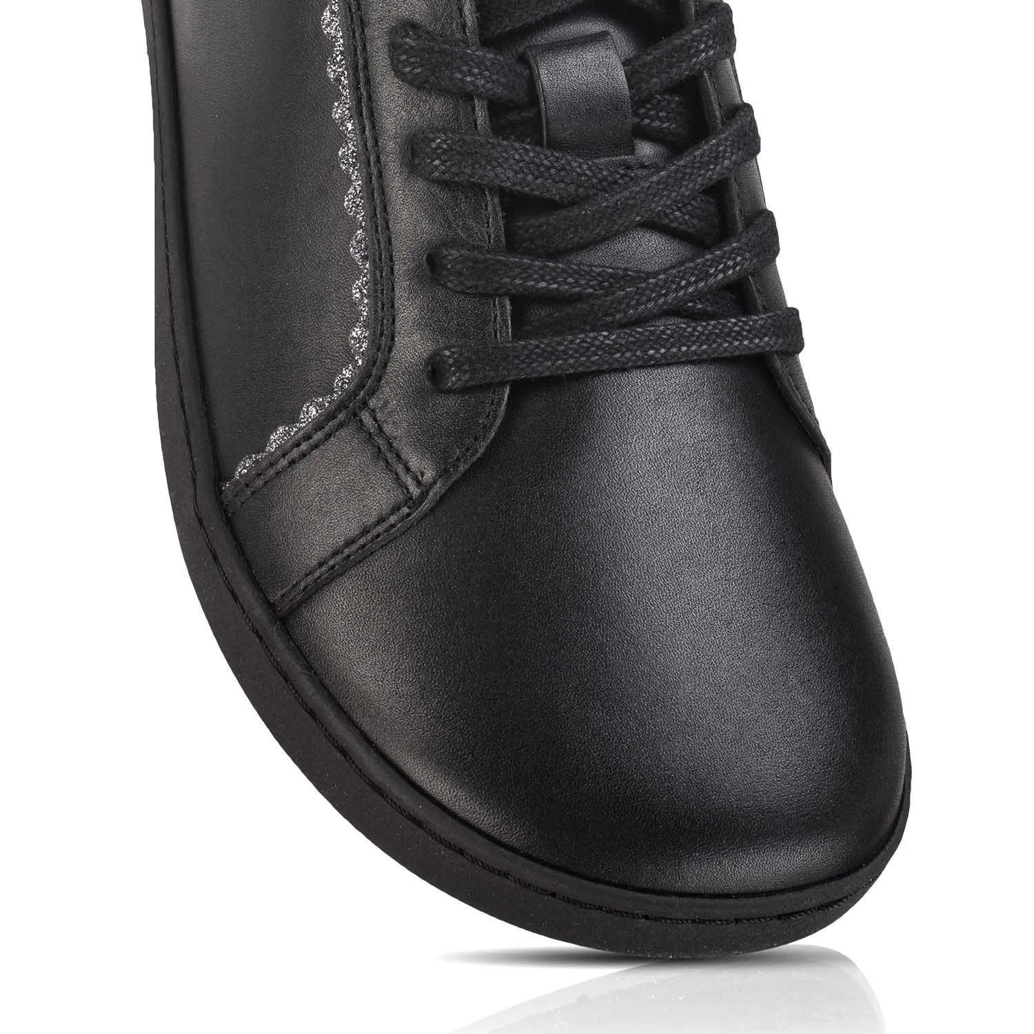 FEELIN Chic Black Glitter Leather barefoot sneakers