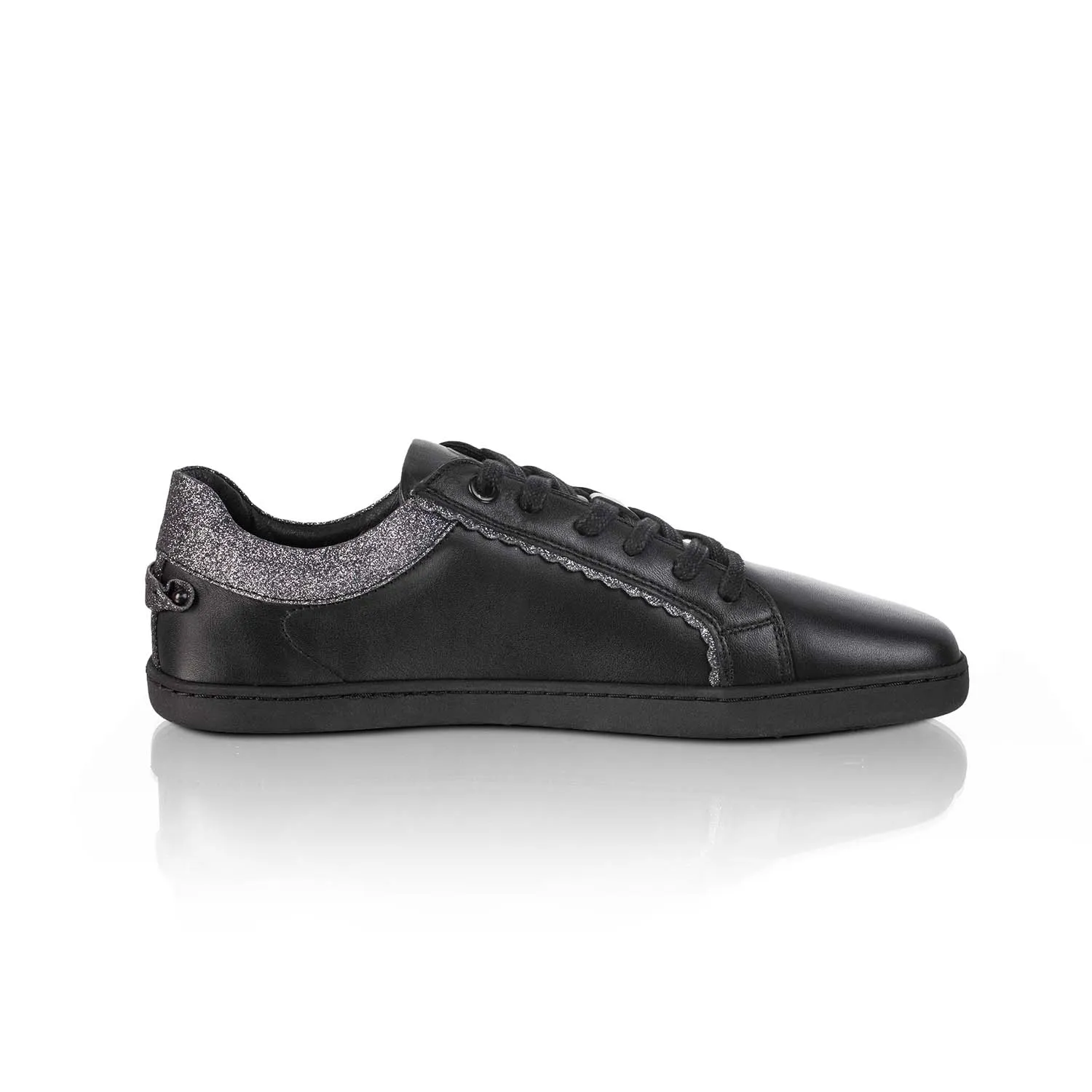 FEELIN Chic Black Glitter Leather barefoot sneakers