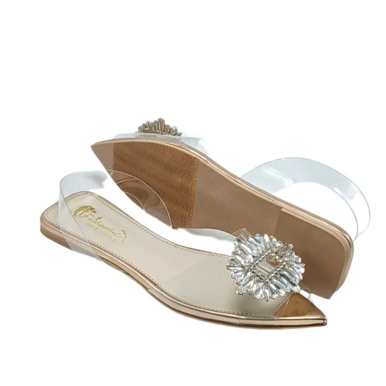 FH Branded Golden Mules For Women's