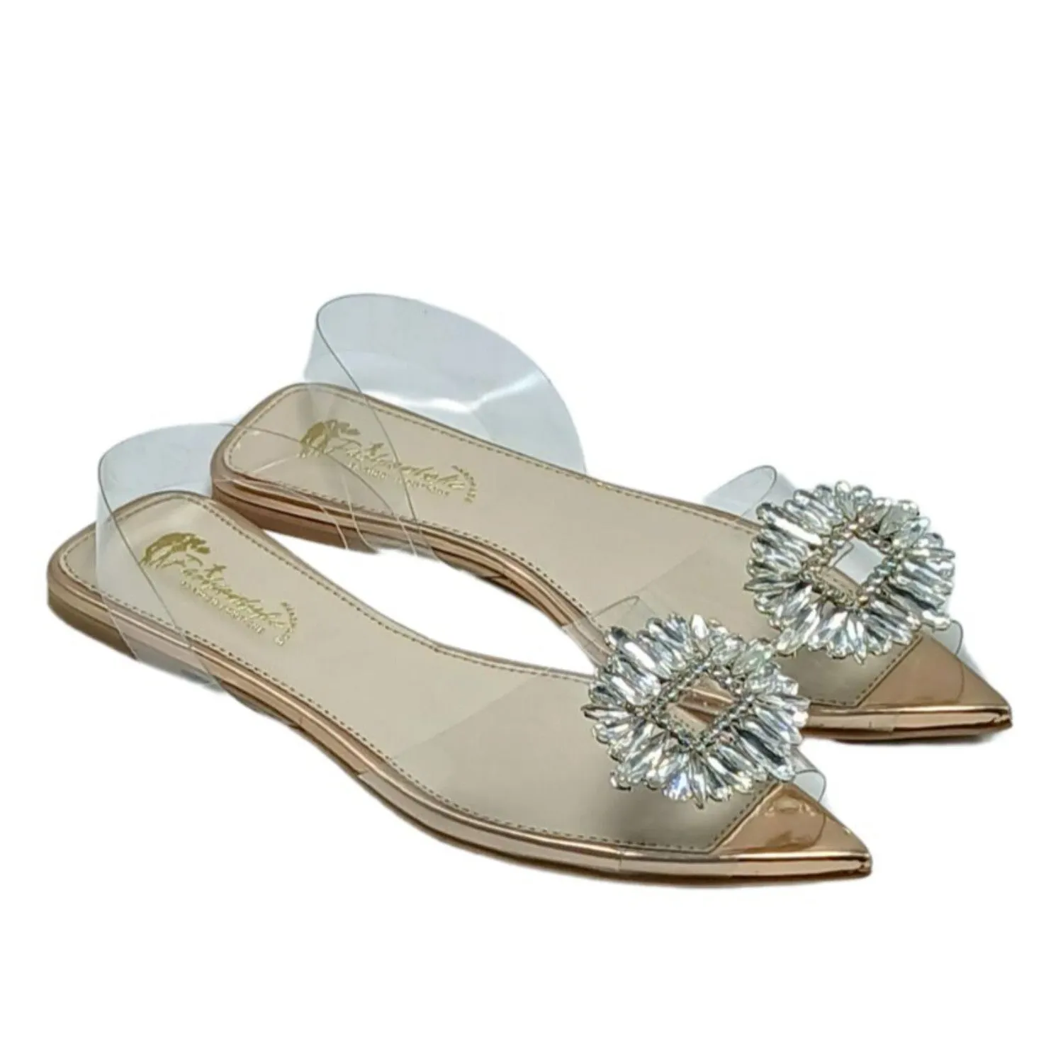 FH Branded Golden Mules For Women's