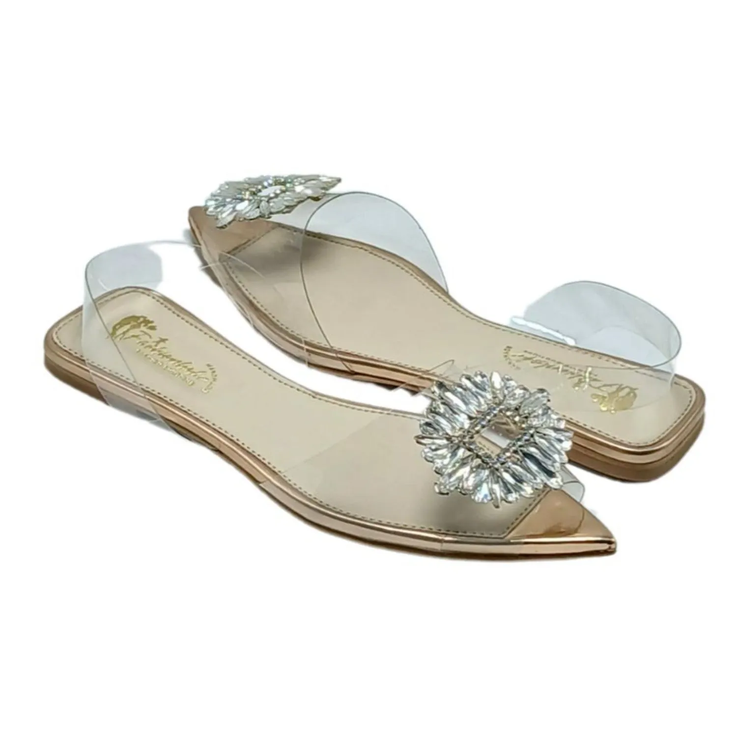 FH Branded Golden Mules For Women's
