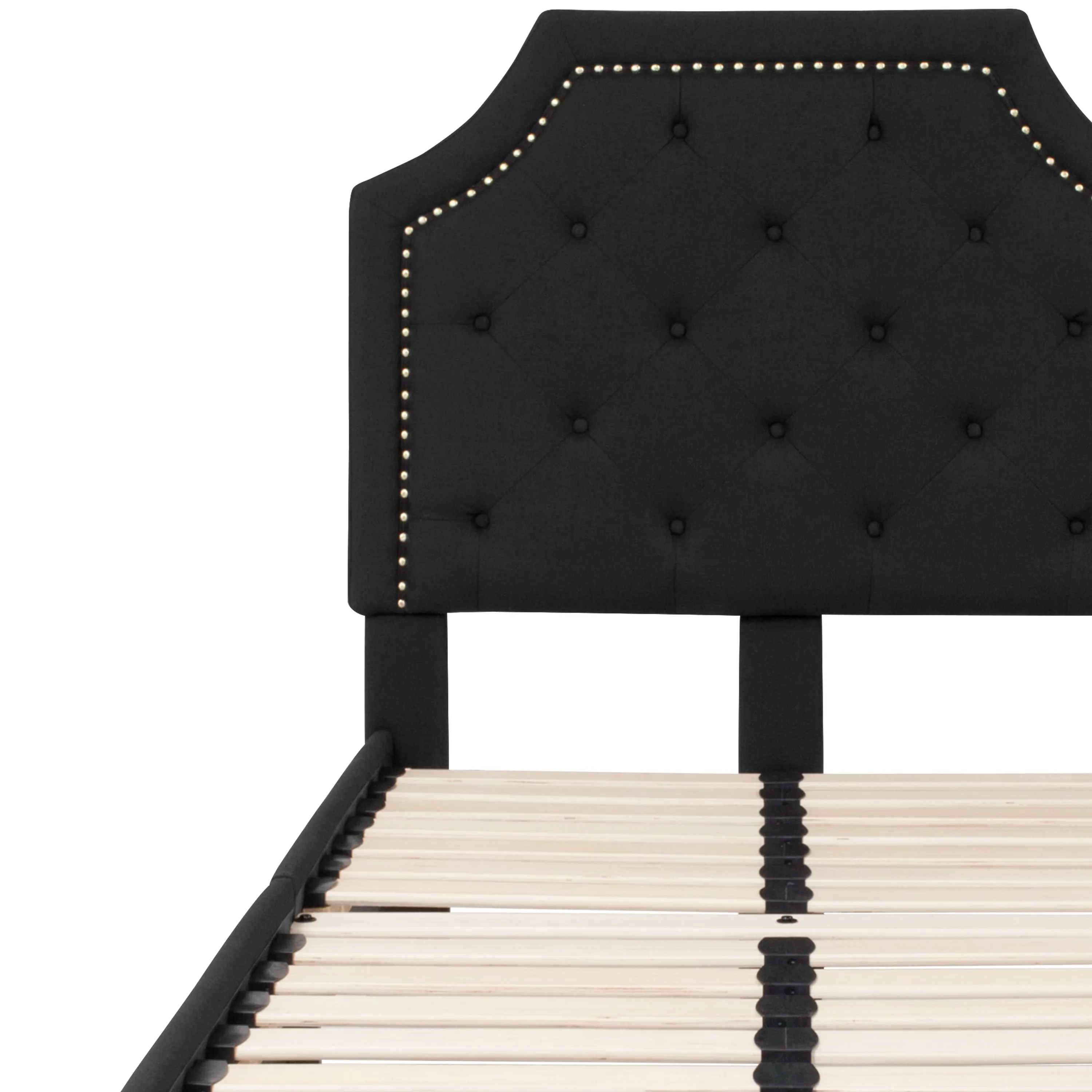Flash Furniture Brighton Twin Size Tufted Upholstered Platform Bed in Black Fabric