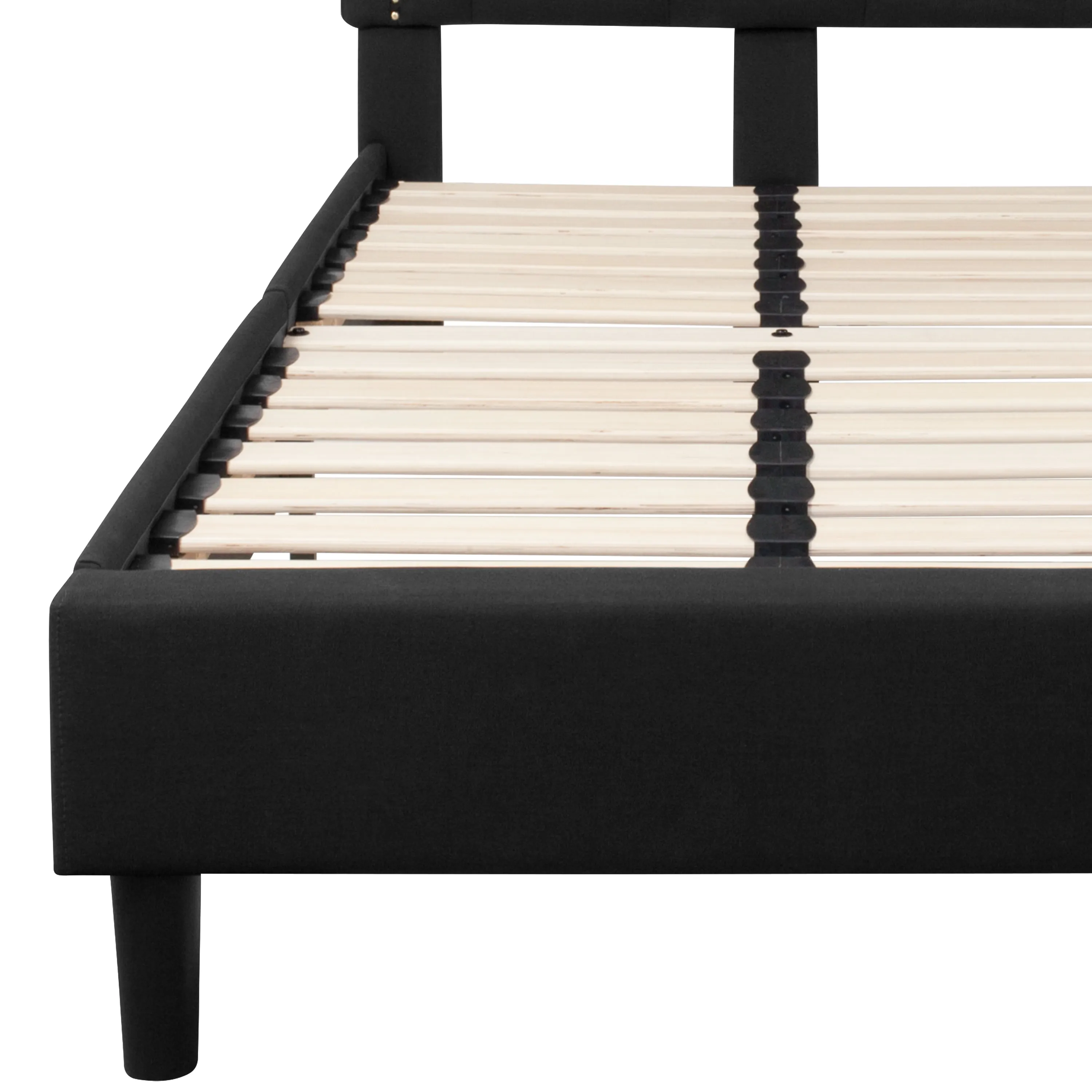 Flash Furniture Brighton Twin Size Tufted Upholstered Platform Bed in Black Fabric