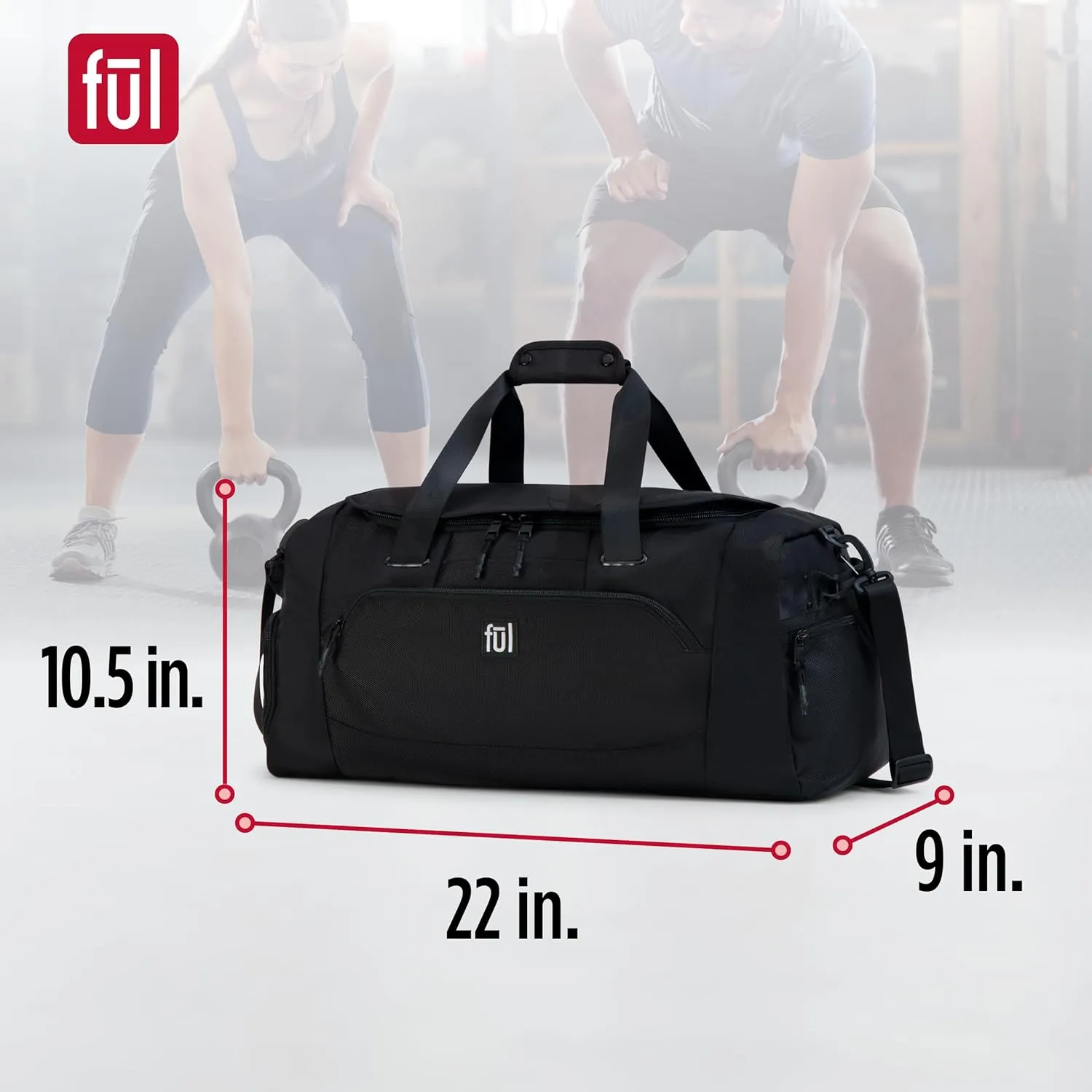 FUL Tactics 22 Inch Duffel Bag, Siege Small Travel Carry on Luggage with Handles and Shoulder Strap