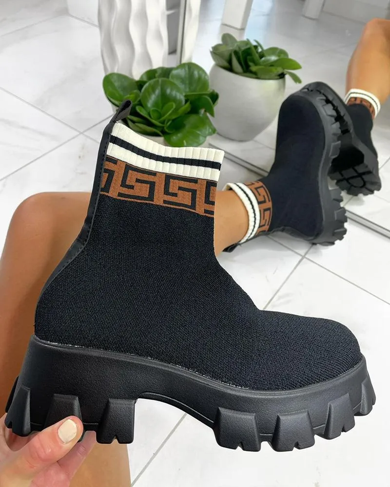 Geo Pattern Platform Martin Boots