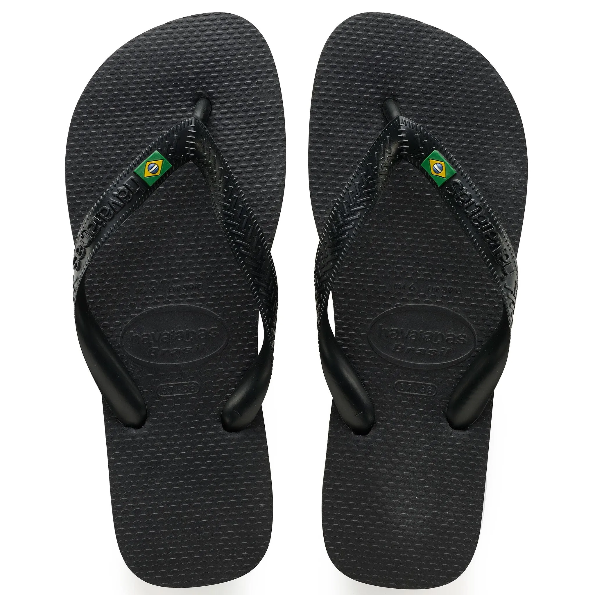 Havaianas Brasil Logo Mens Flip Flops - Black