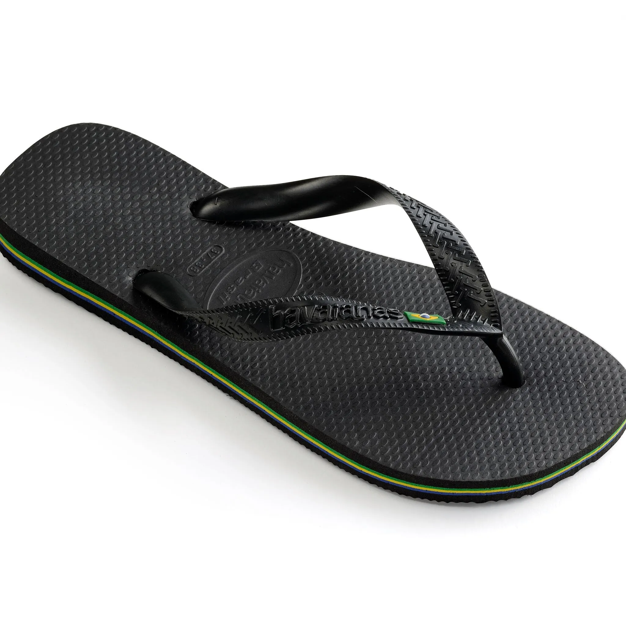 Havaianas Brasil Logo Mens Flip Flops - Black