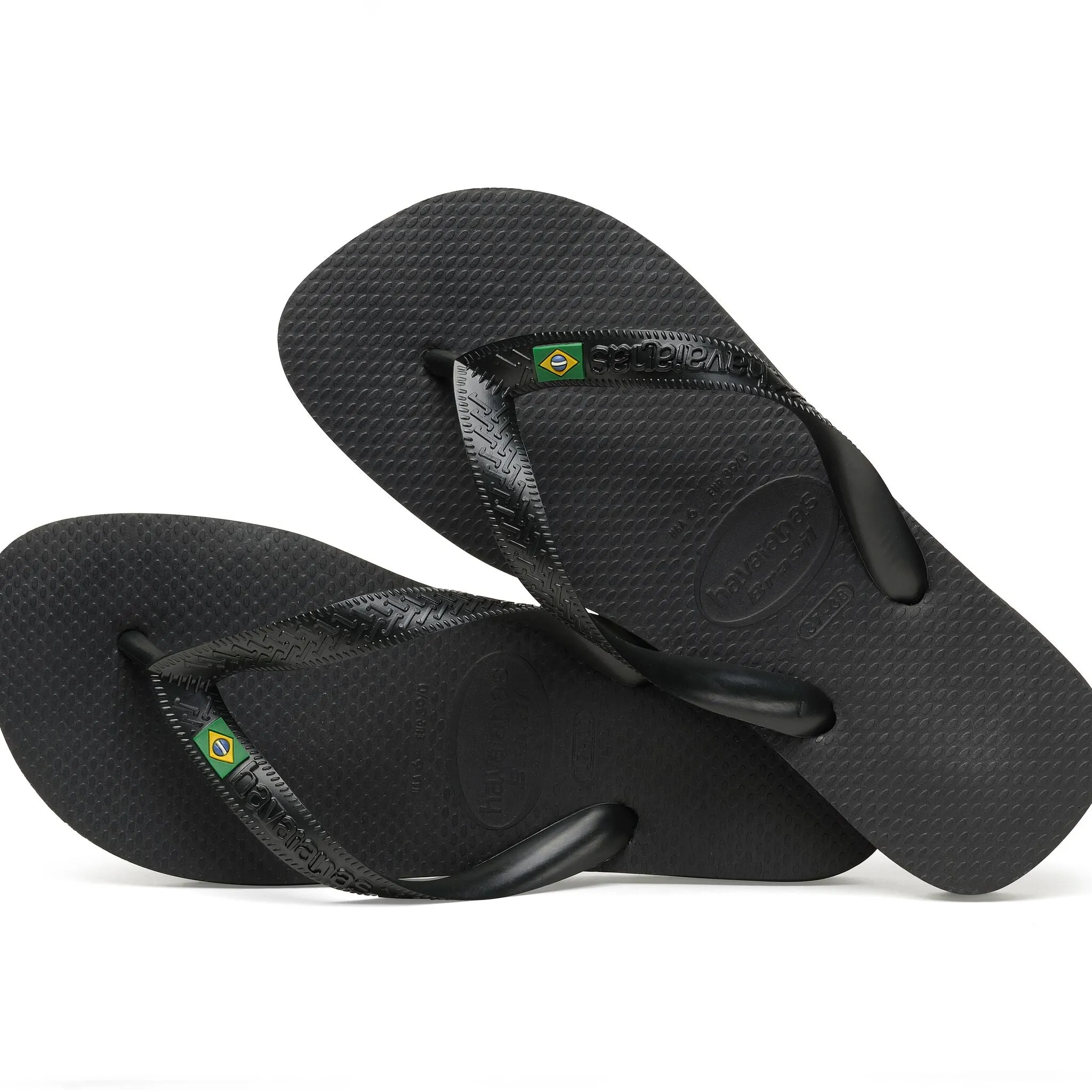 Havaianas Brasil Logo Mens Flip Flops - Black