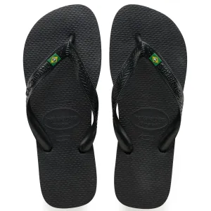 Havaianas Brasil Logo Mens Flip Flops - Black