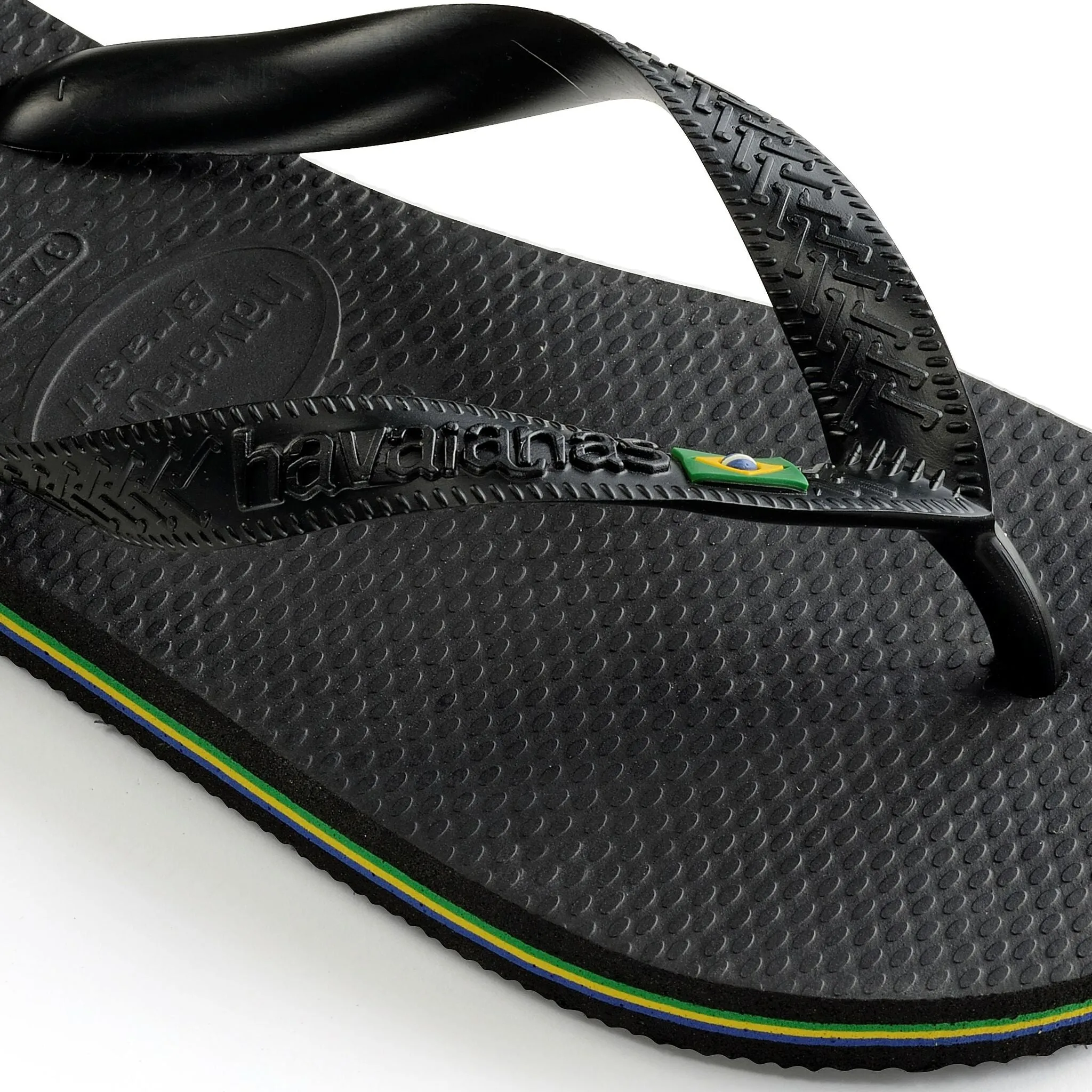 Havaianas Brasil Logo Mens Flip Flops - Black