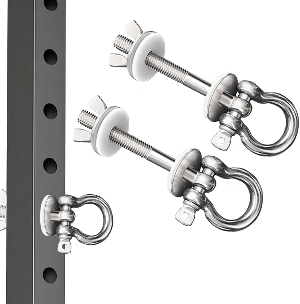 Heavy Duty Power Rack Attachments with Silicone gaskets for Resistance Band. Stainless Steel Band Pegs for 1-3 inch Power Rack,O-Ring Attachment for Power Rack Squat Racks-2PACK(Large)