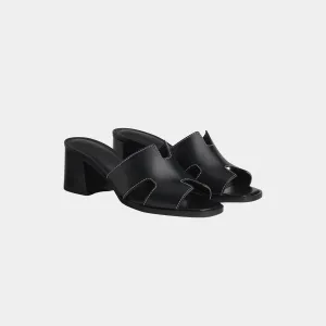 HERMÈS HELIA 60 CALFSKIN LEATHER MULE SANDALS