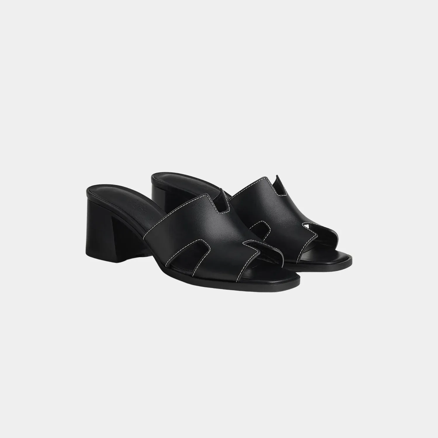 HERMÈS HELIA 60 CALFSKIN LEATHER MULE SANDALS