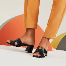 HERMÈS HELIA 60 CALFSKIN LEATHER MULE SANDALS