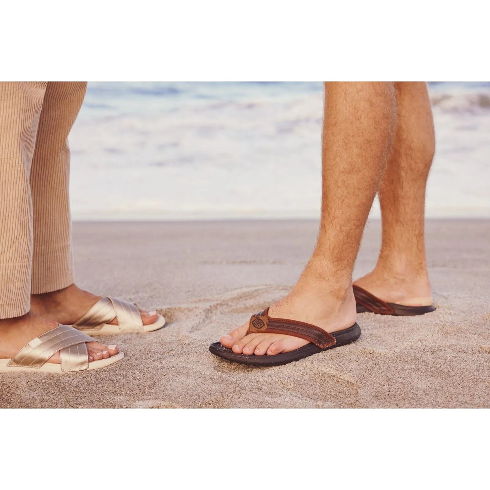 HEYDUDE Christi Slide Distressed Polyurethane Women's Metallic Sandals