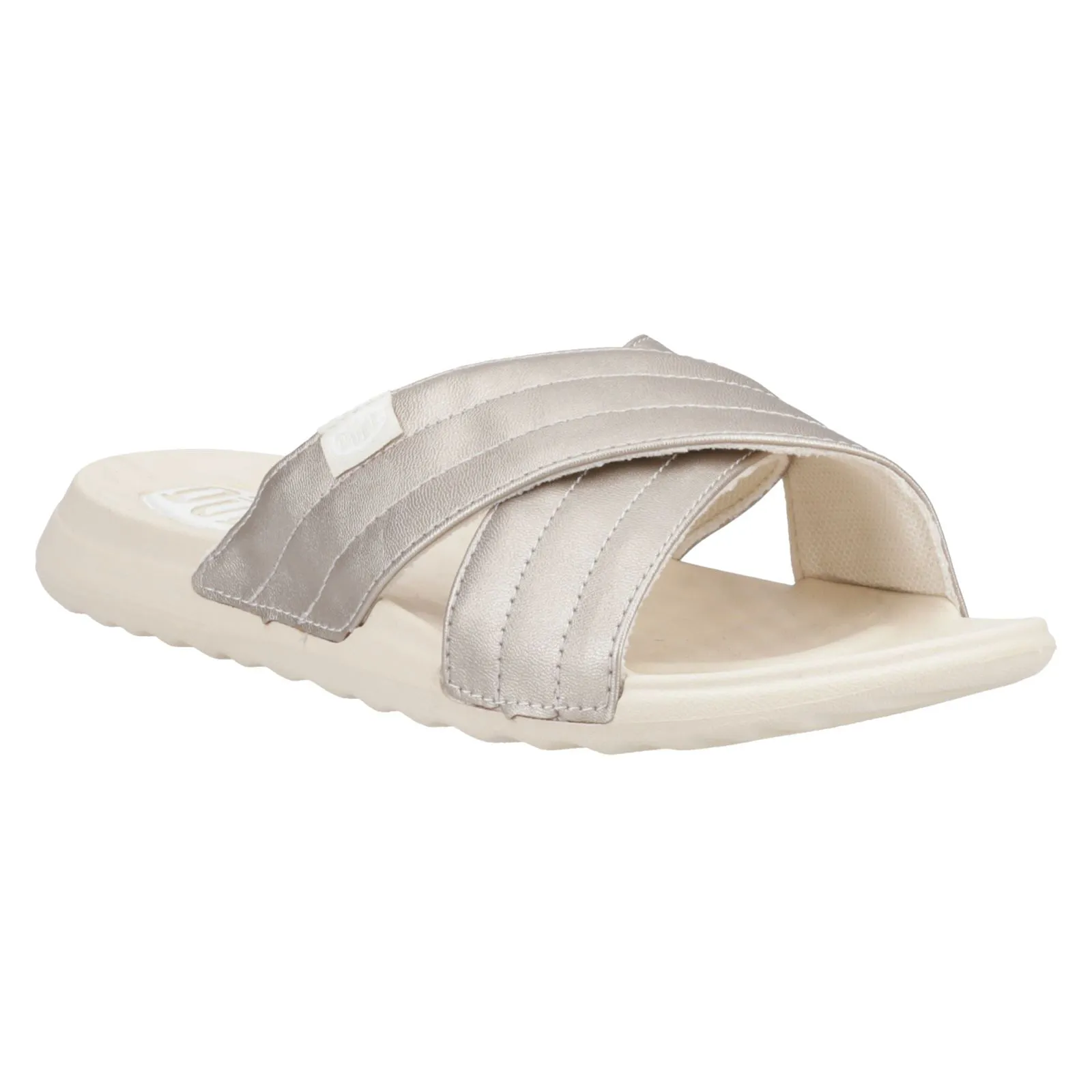 HEYDUDE Christi Slide Distressed Polyurethane Women's Metallic Sandals