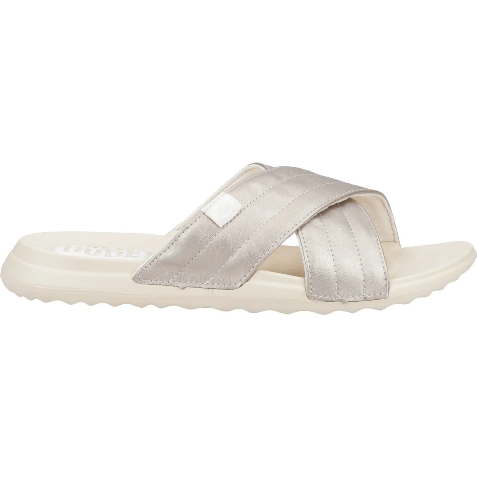 HEYDUDE Christi Slide Distressed Polyurethane Women's Metallic Sandals