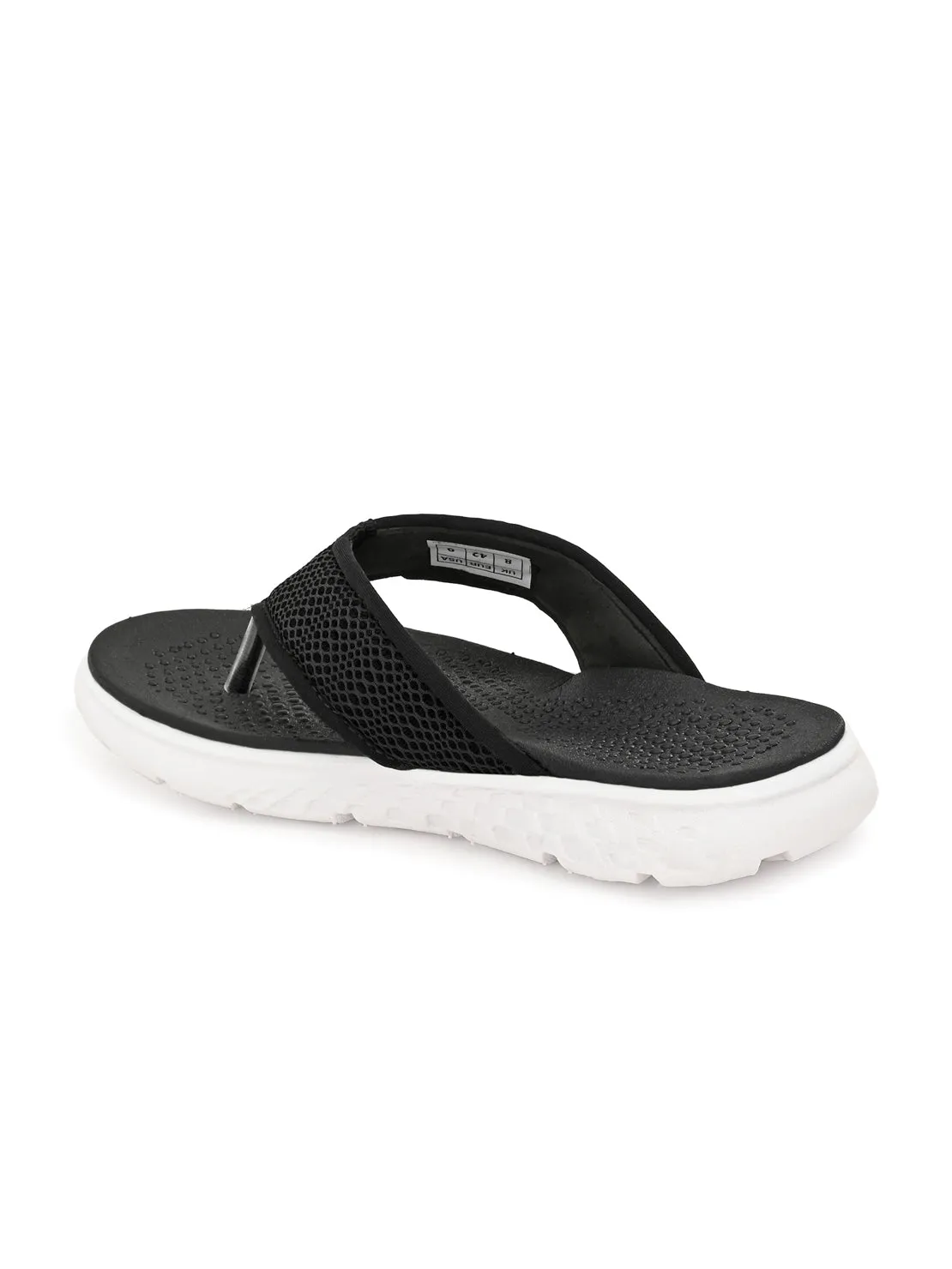 Hirolas® Men's Black CLOUDWALK | Comfortable | Ultra-Soft | Light-Weight | Shock Absorbent | Bounce Back Technology | Water-Resistant Slippers (HROFF26BLK)