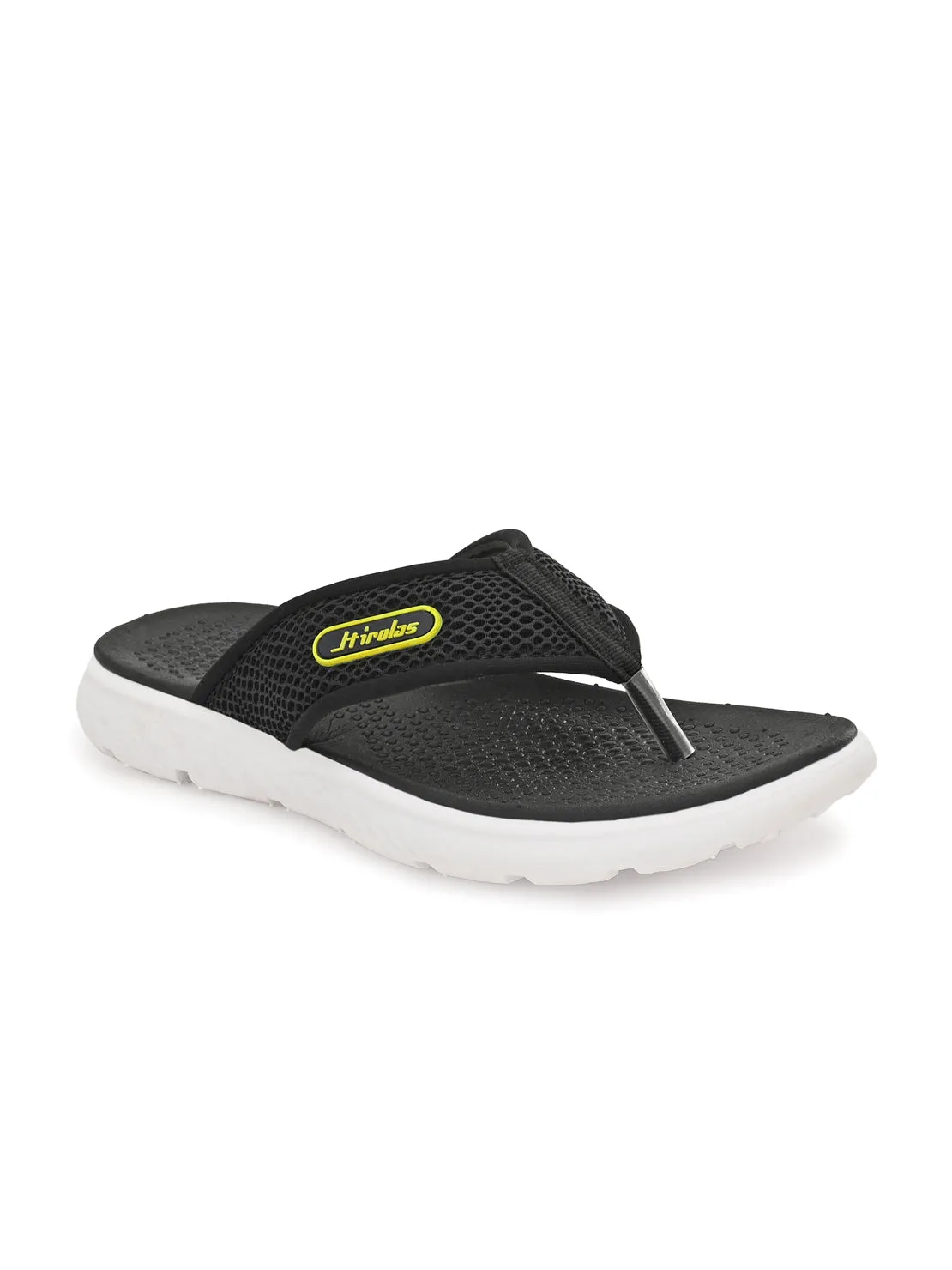 Hirolas® Men's Black CLOUDWALK | Comfortable | Ultra-Soft | Light-Weight | Shock Absorbent | Bounce Back Technology | Water-Resistant Slippers (HROFF26BLK)