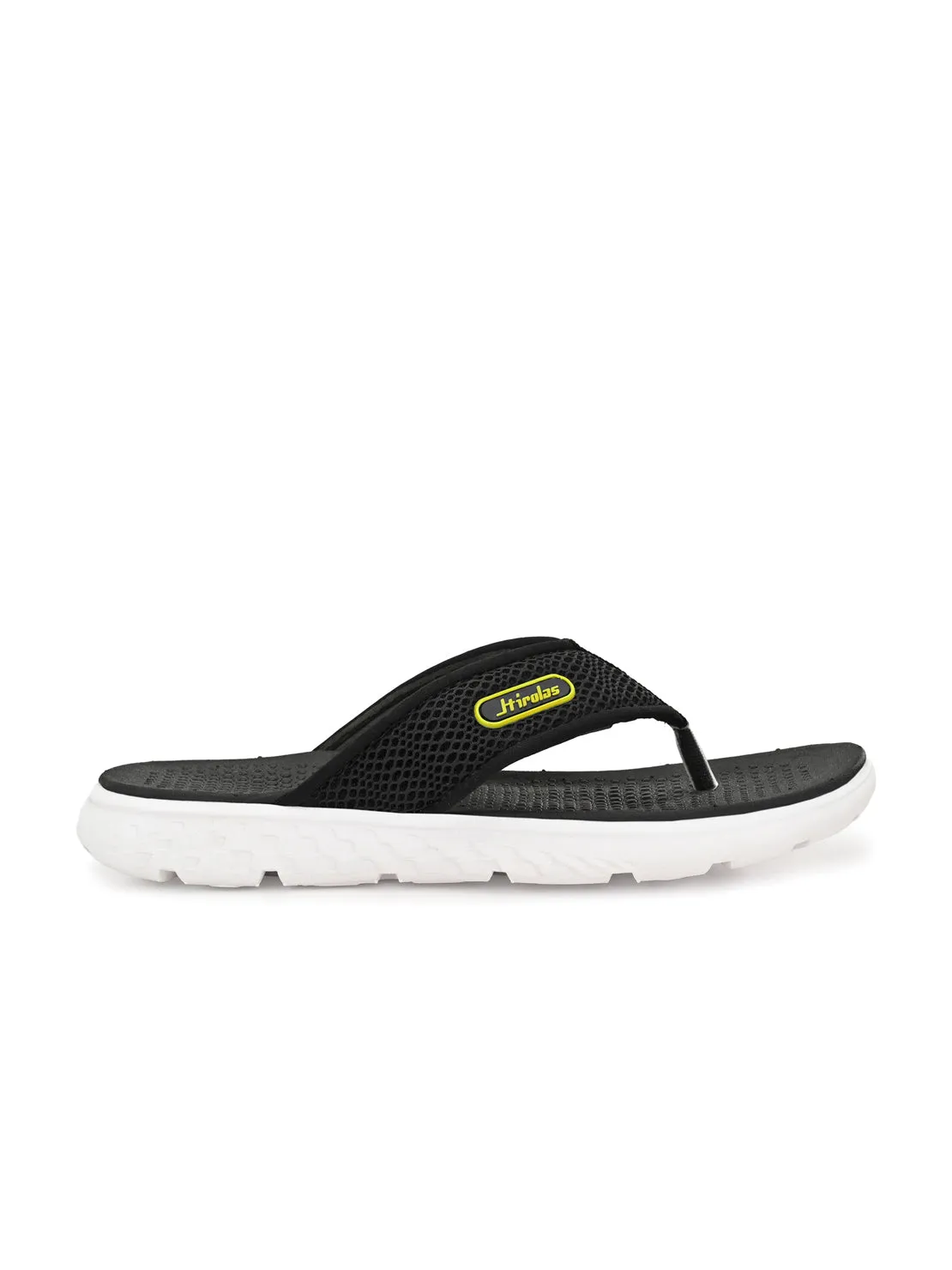 Hirolas® Men's Black CLOUDWALK | Comfortable | Ultra-Soft | Light-Weight | Shock Absorbent | Bounce Back Technology | Water-Resistant Slippers (HROFF26BLK)