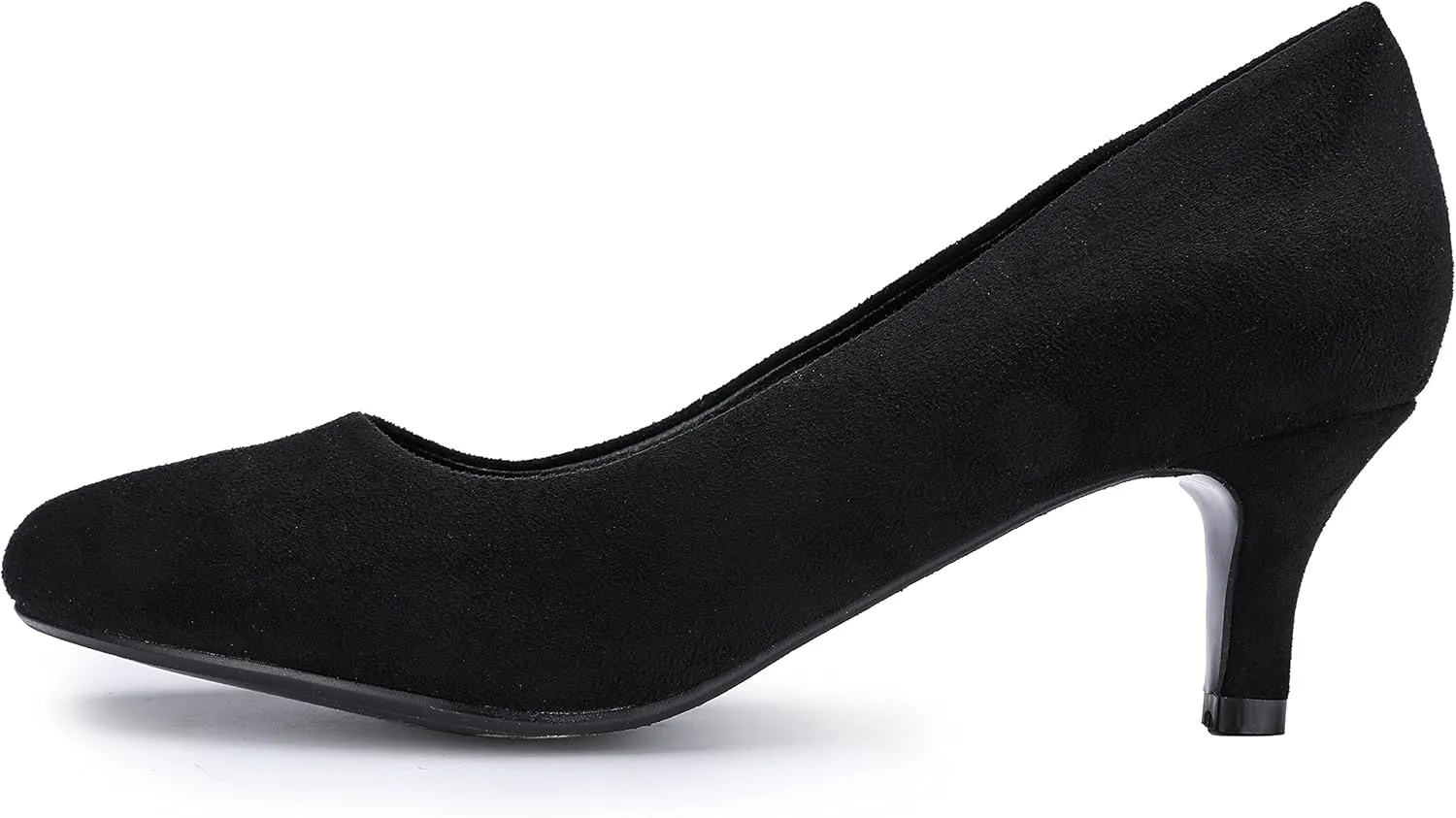 IDIFU Women's Classic Low Heels Dress Pumps 2 Inch Kitten Heel Round Toe Office Wedding Shoes