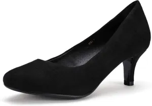 IDIFU Women's Classic Low Heels Dress Pumps 2 Inch Kitten Heel Round Toe Office Wedding Shoes