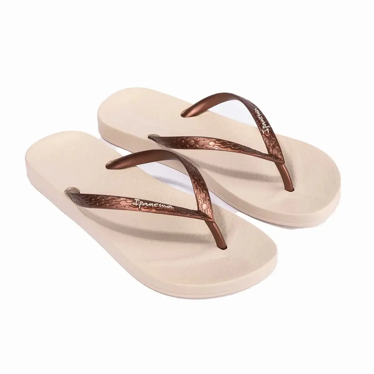 Ipanema - Anatomica Flip Flops in Beige/Bronze