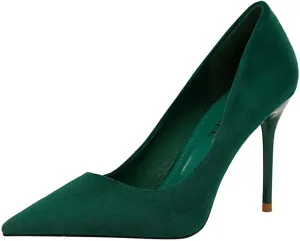 JOEupin Women's Classic 90mm High Heel Pumps Pointed Toe Office Work Dress Shoes