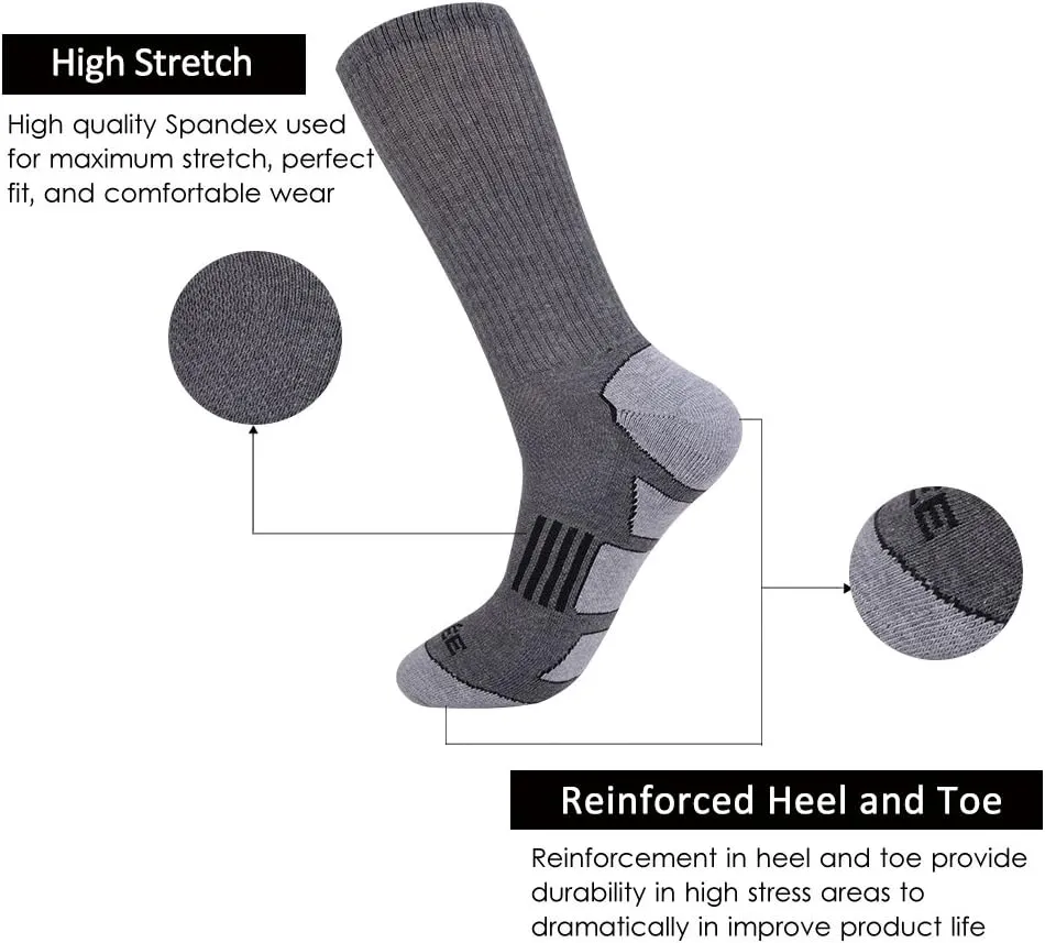 JOYNÉE Mens 6 Pack Athletic Cushion Crew Socks Performance Running Socks