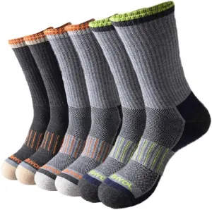 JOYNÉE Mens Athletic Crew Cushion Socks for Running and Workout 6 Pack,Multicolor,Sock Size:10-13