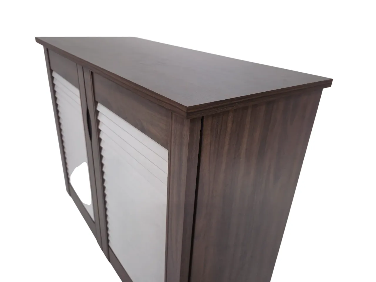 Kaira 2 Door Shoe Rack in Walnut & White Colour