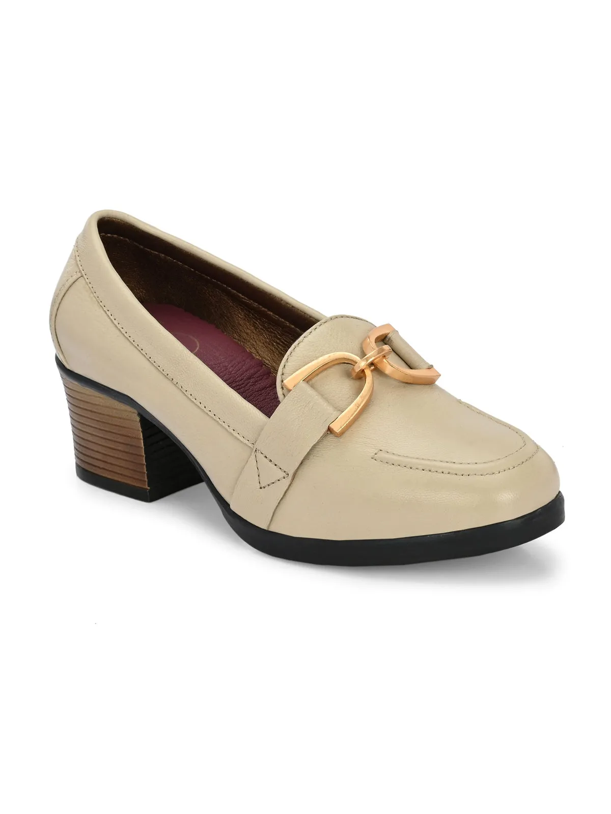 Kelly Beige Leather Buckle Blocks