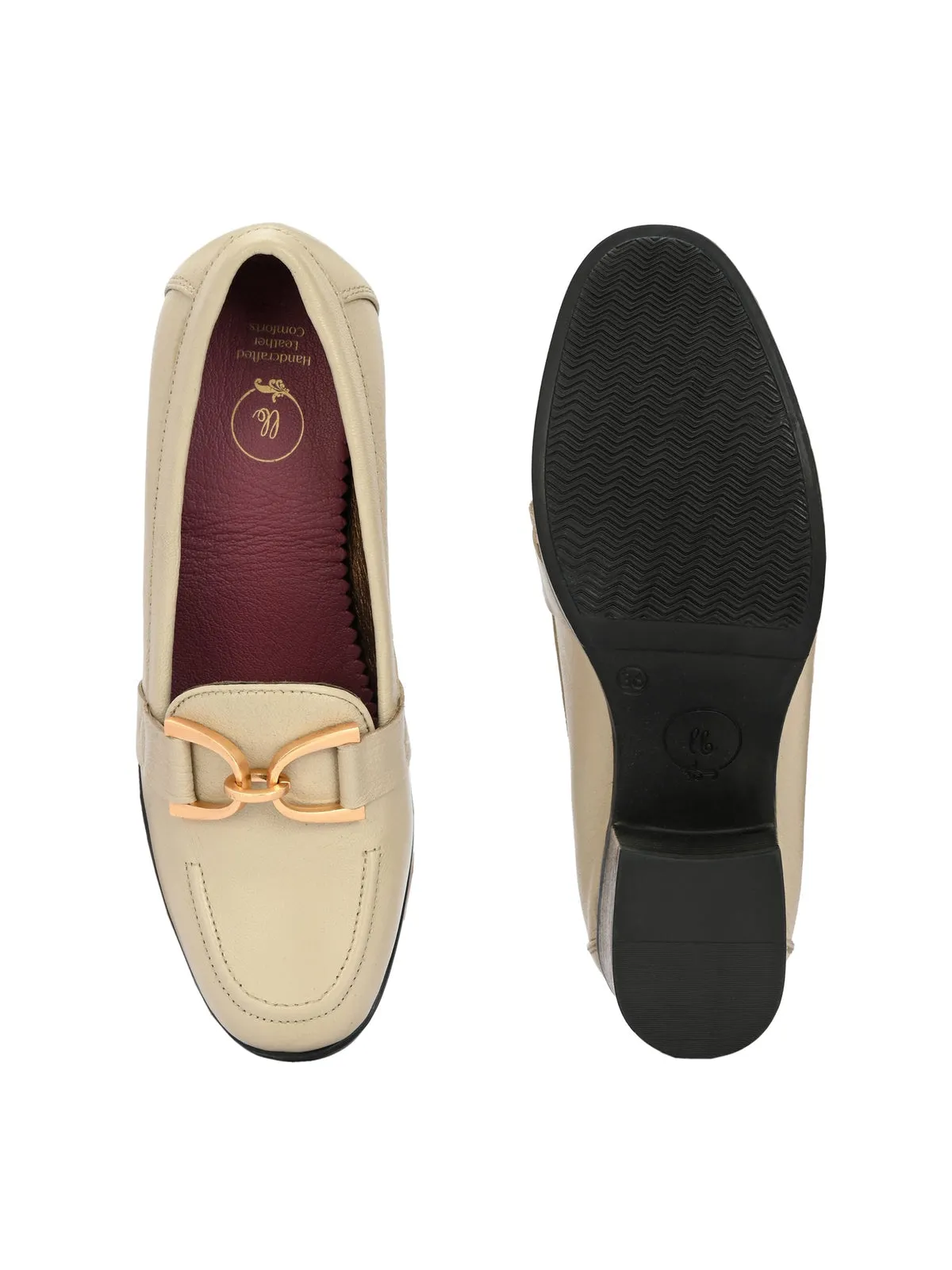Kelly Beige Leather Buckle Blocks