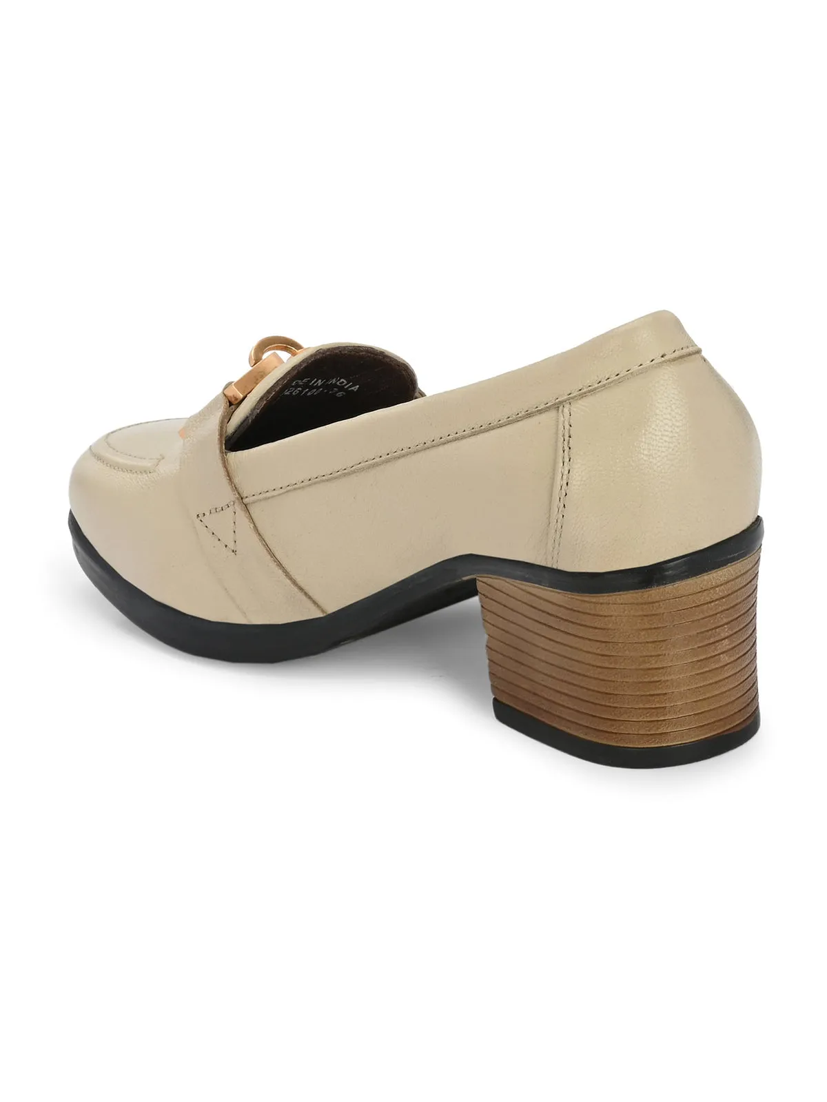 Kelly Beige Leather Buckle Blocks