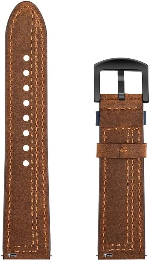 Leather Straps Wrist Straps Smart Watch Straps for Universal Leather Straps Leather Matching Straps(E,22mm)