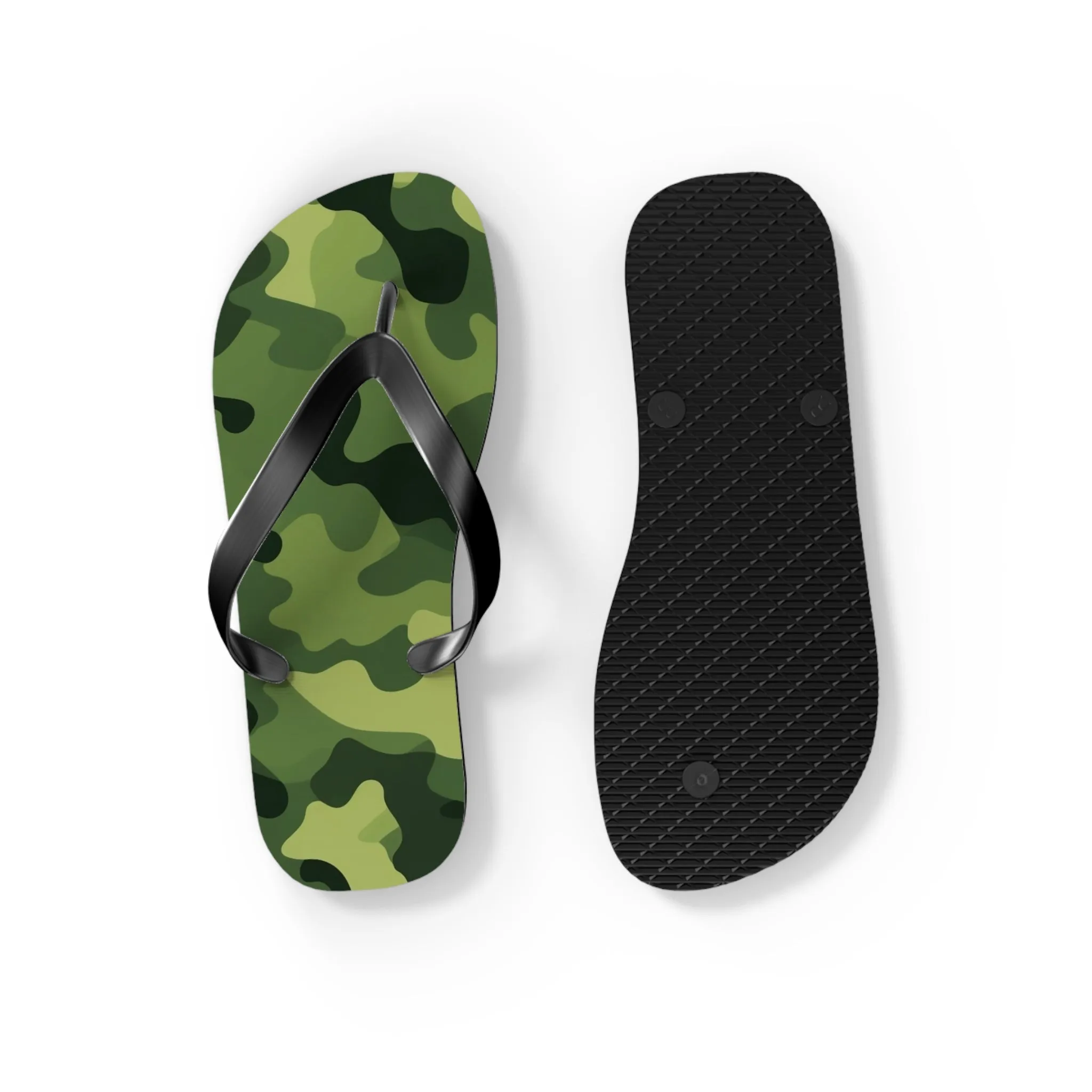 Light Green Camo Flip Flops