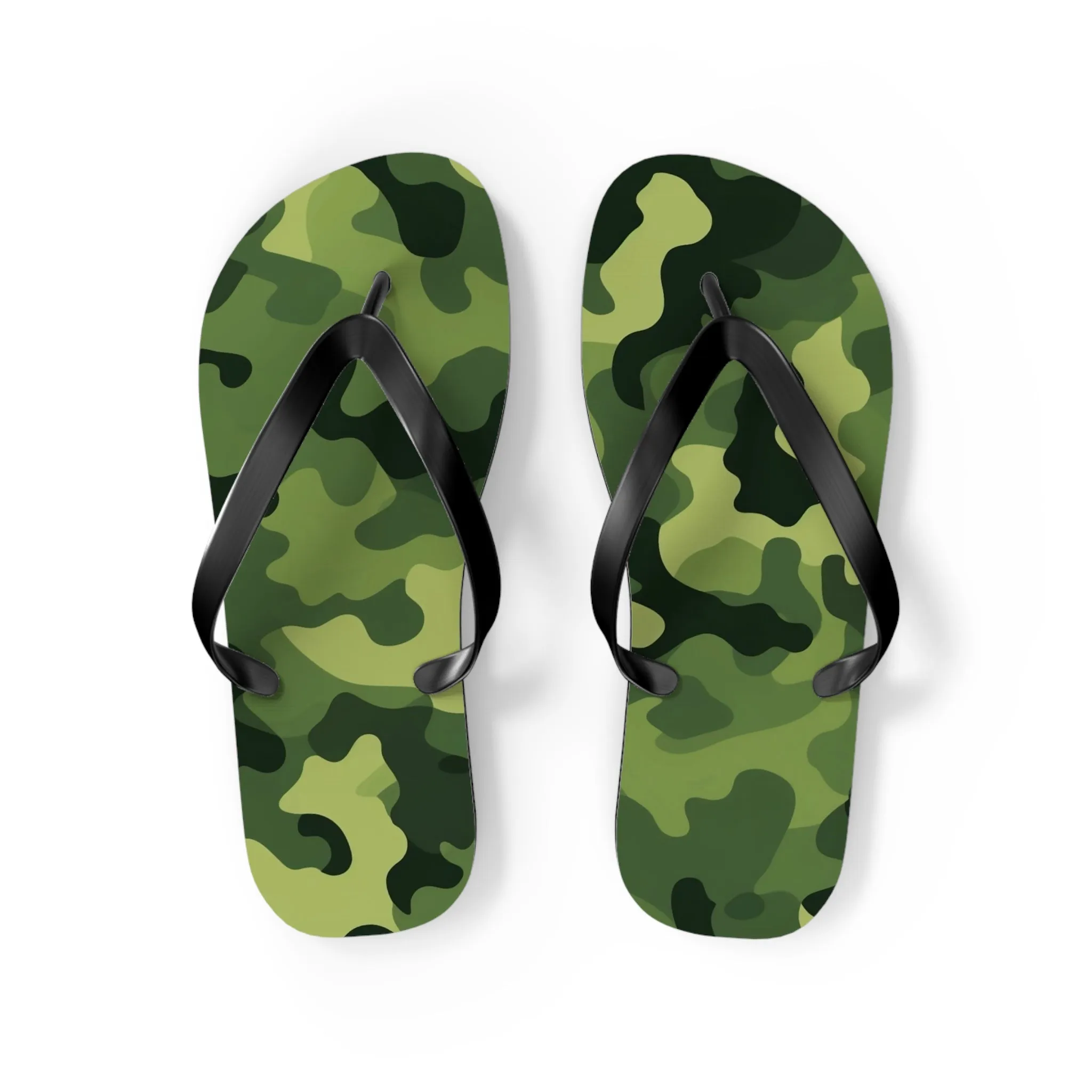 Light Green Camo Flip Flops