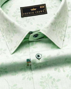Loafer Green with Jacquard Textured Premium Giza Cotton Designer Shirt