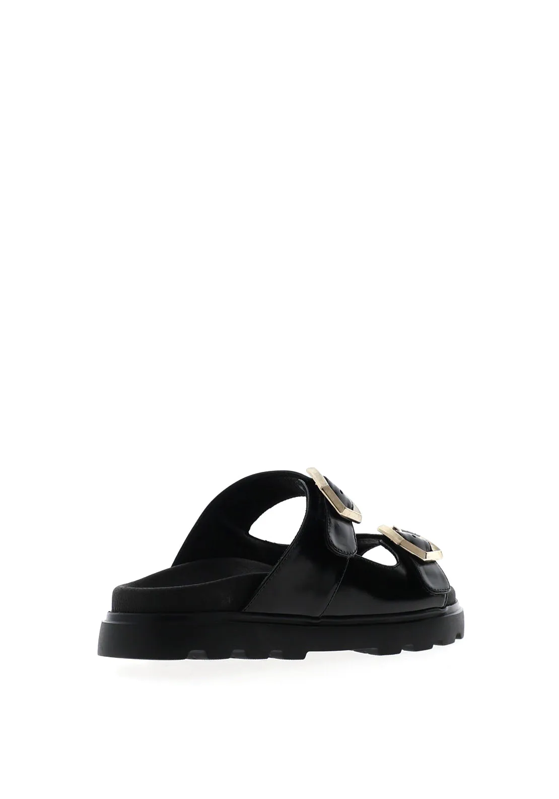 Lodi Leather Double Strap Mule Sandals, Black