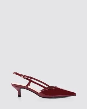 LUCAS KITTEN HEELS WINE PATENT
