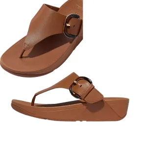 Lulu Resin Buckle Flip Flop in Deep Tan