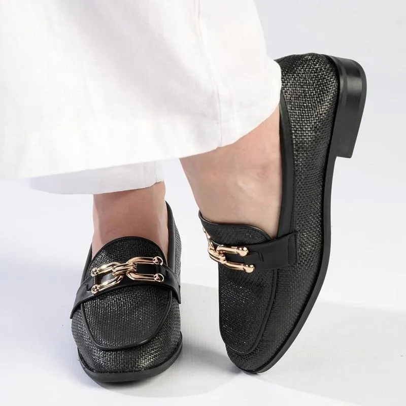 Madison Phoenix - Metal Trim Loafer - Black