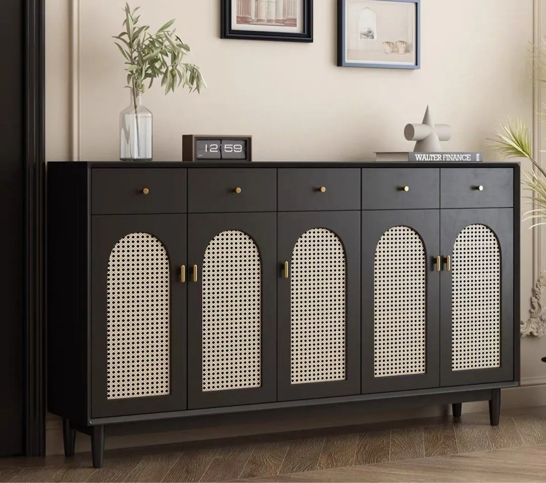 MASEY Modern Rattan Shoe Cabinet
