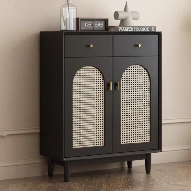 MASEY Modern Rattan Shoe Cabinet