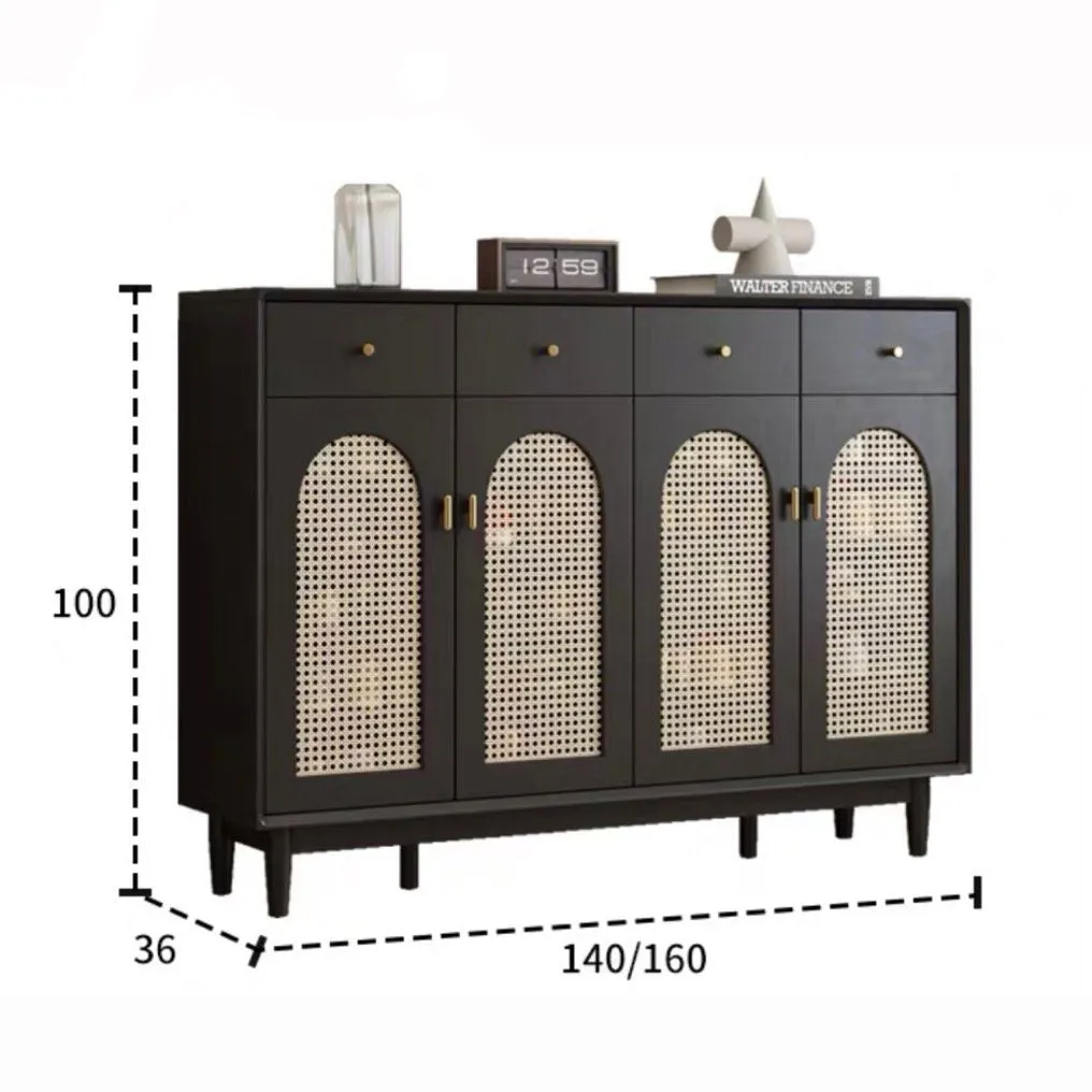 MASEY Modern Rattan Shoe Cabinet