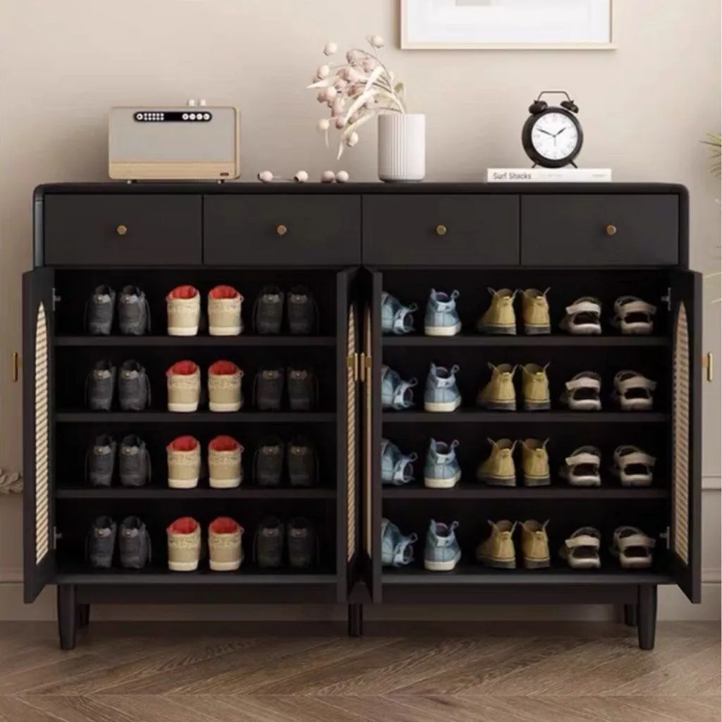 MASEY Modern Rattan Shoe Cabinet