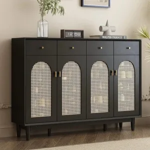 MASEY Modern Rattan Shoe Cabinet